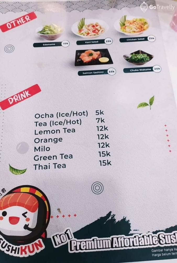 menu pilihan di SushiKUN Surabaya