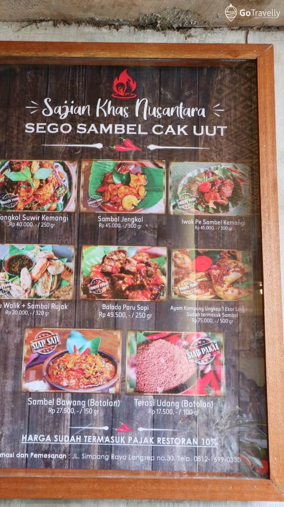 menu makanan enak di Sambel Cak Uut