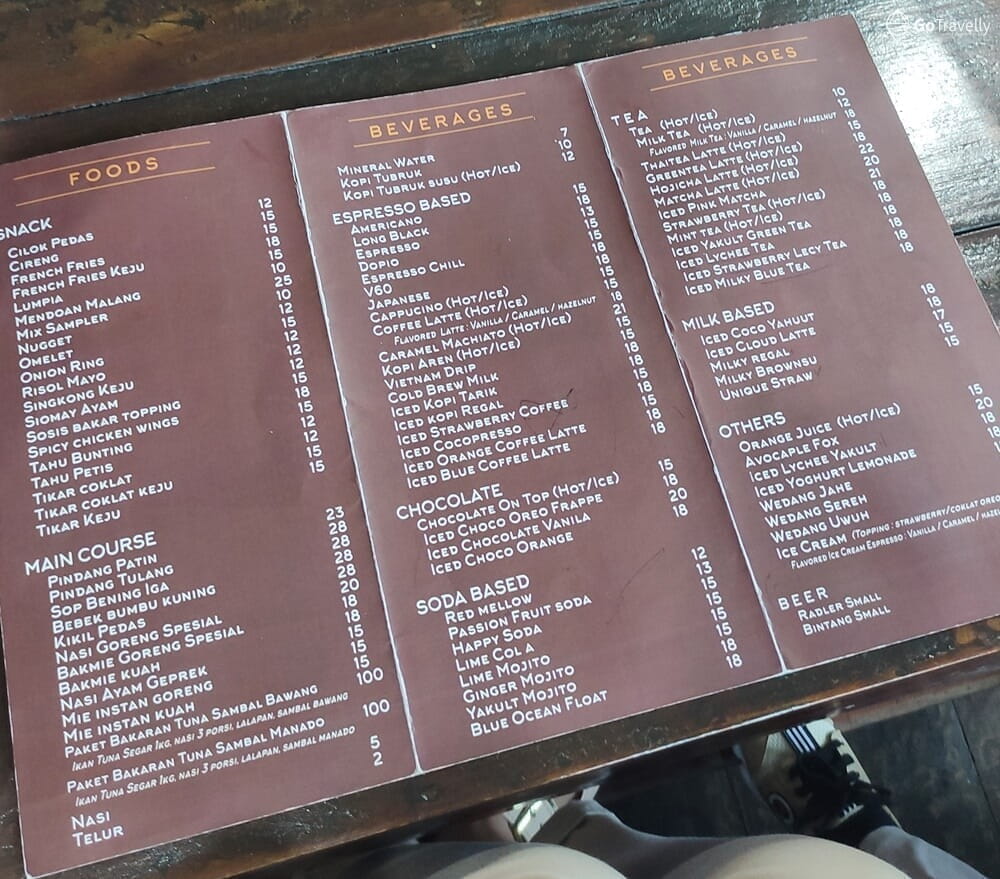 menu Cafe Lima Sebelas