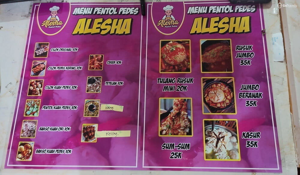menu Pentol Pedes Alesha