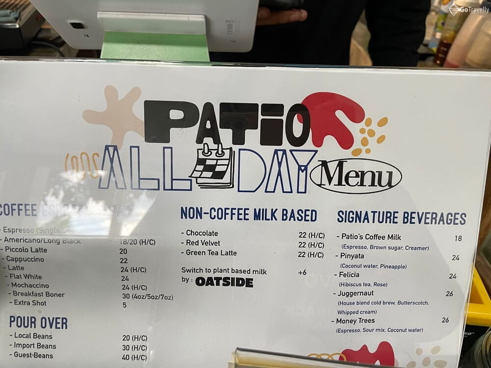 menu Patio Coffee Hub