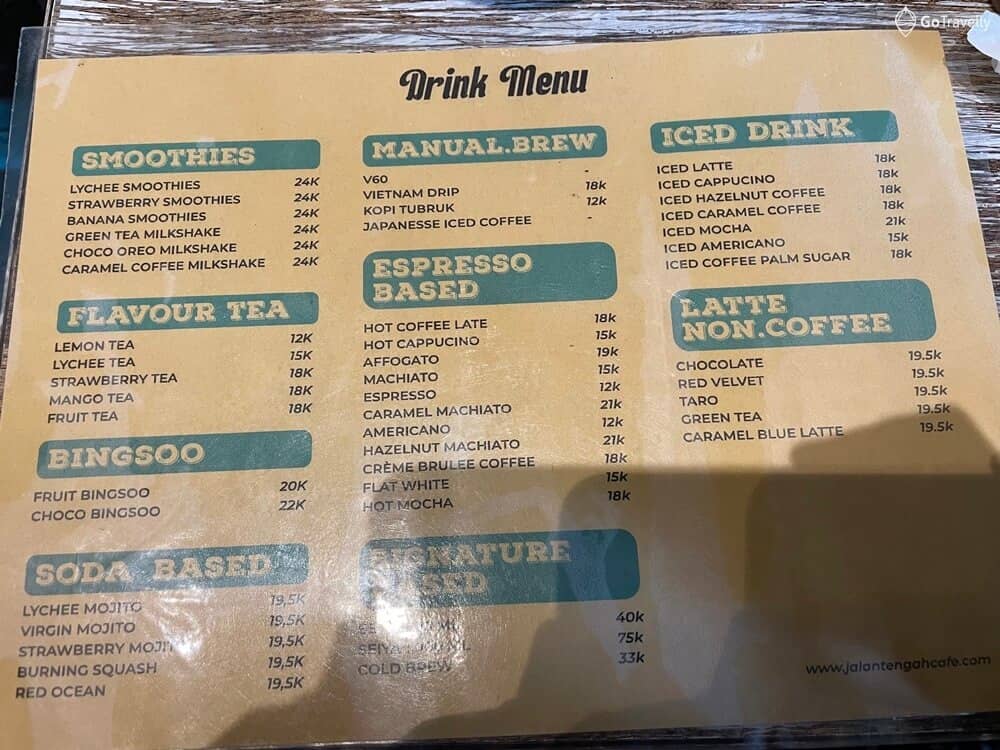 menu favorit di Cafe Jalan Tengah